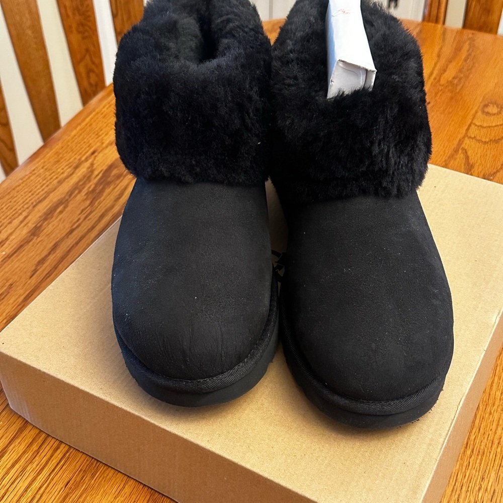 Black UGG Mini Fluff Boot